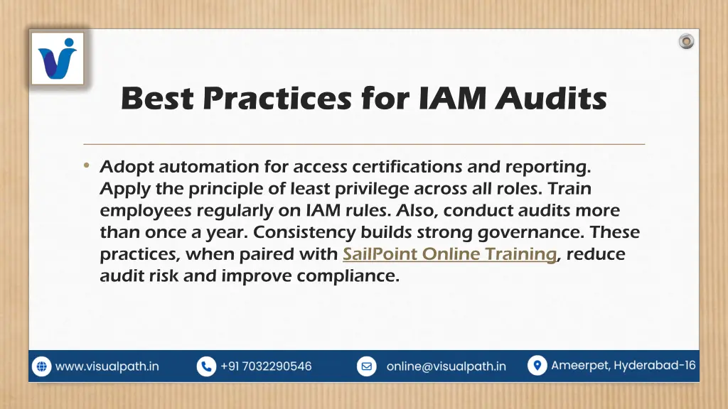 best practices for iam audits
