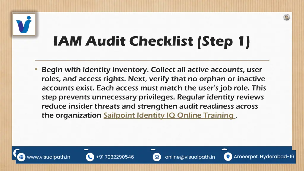iam audit checklist step 1