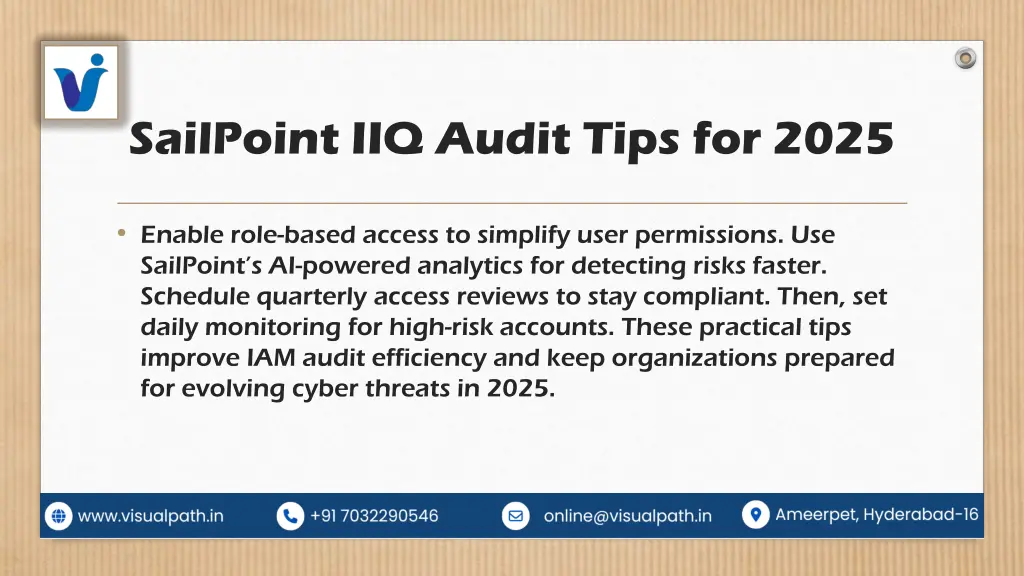 sailpoint iiq audit tips for 2025