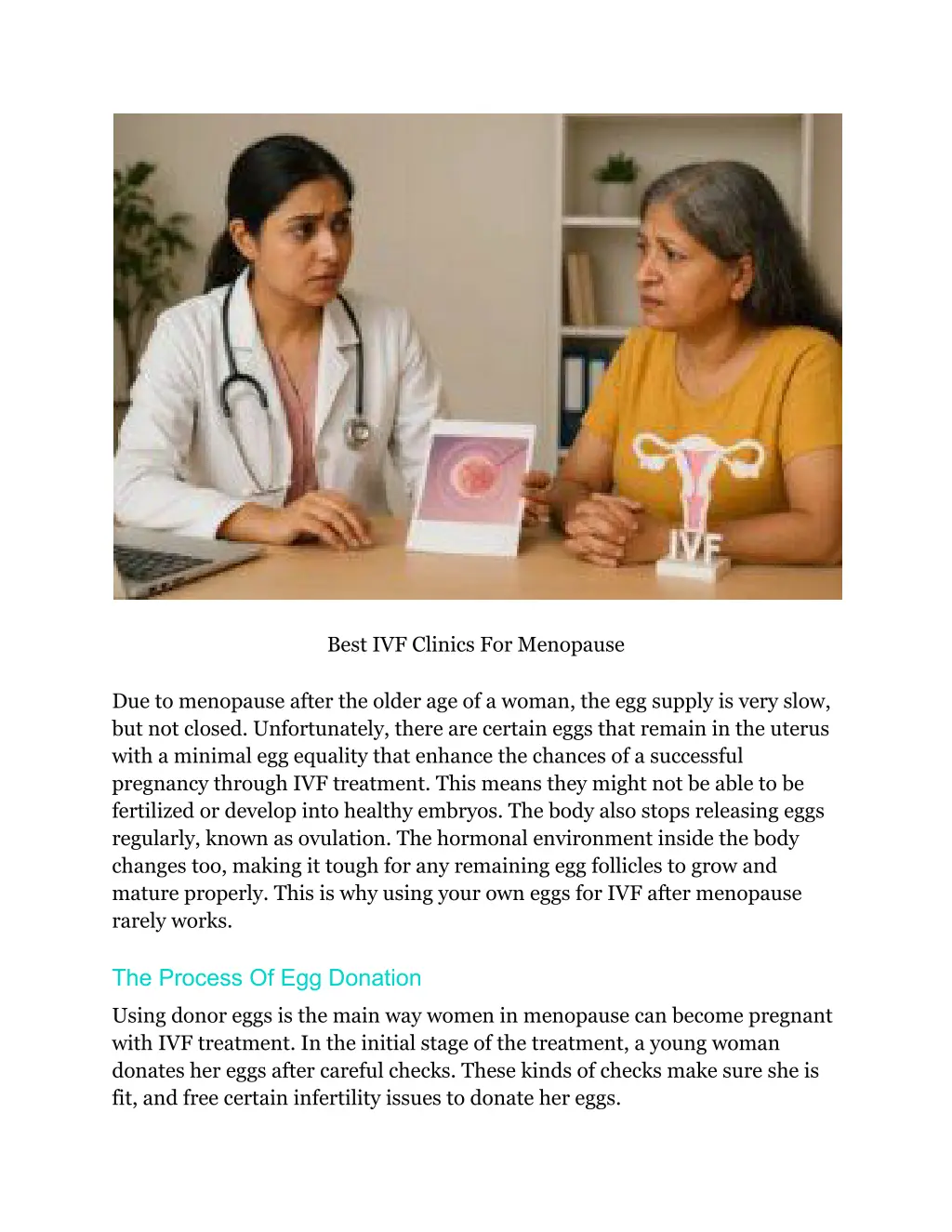 best ivf clinics for menopause