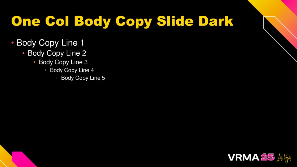 one col body copy slide dark
