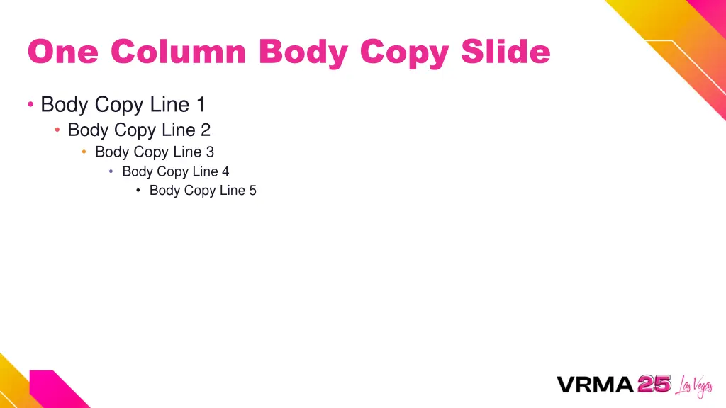 one column body copy slide