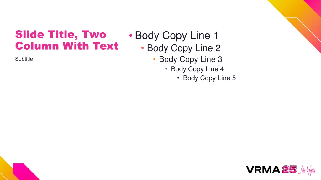 slide title two column with text