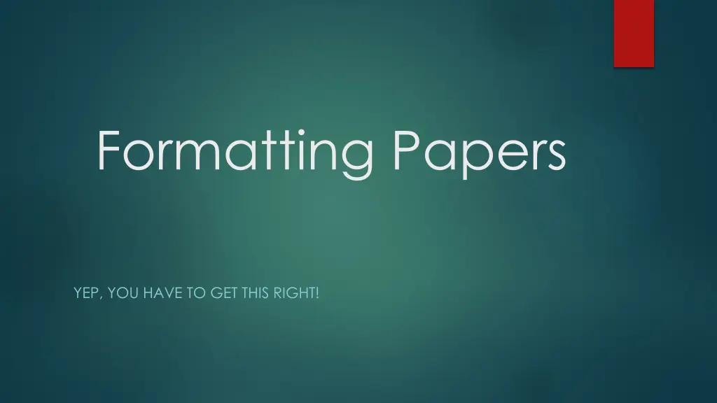 formatting papers