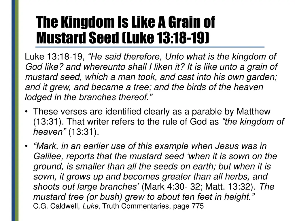 the kingdom is like a grain of mustard seed luke