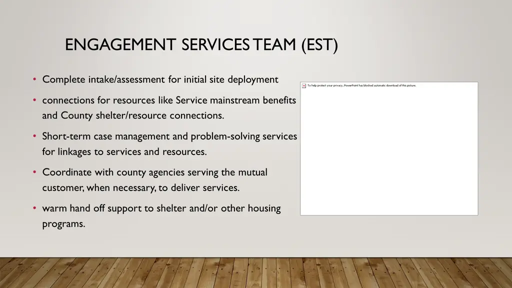 engagement services team est