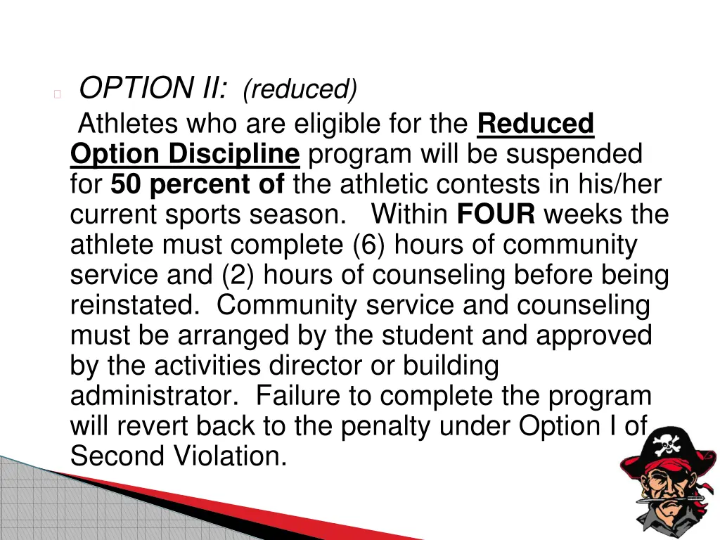 option ii reduced athletes who are eligible 1