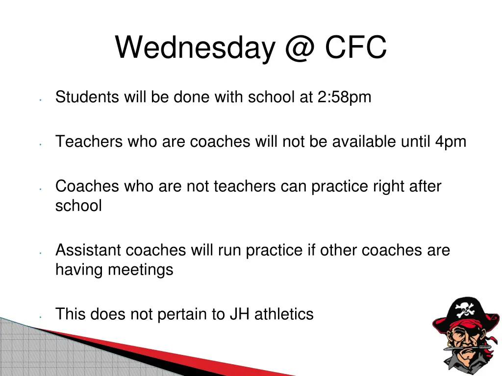 wednesday @ cfc