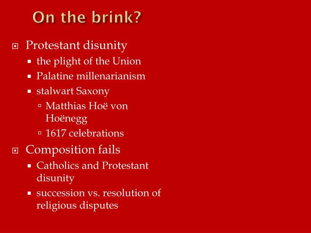 protestant disunity the plight of the union