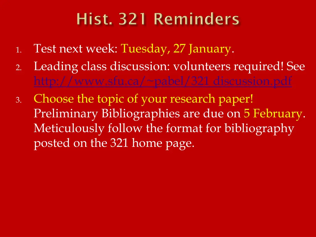 test next week tuesday 27 january leading class