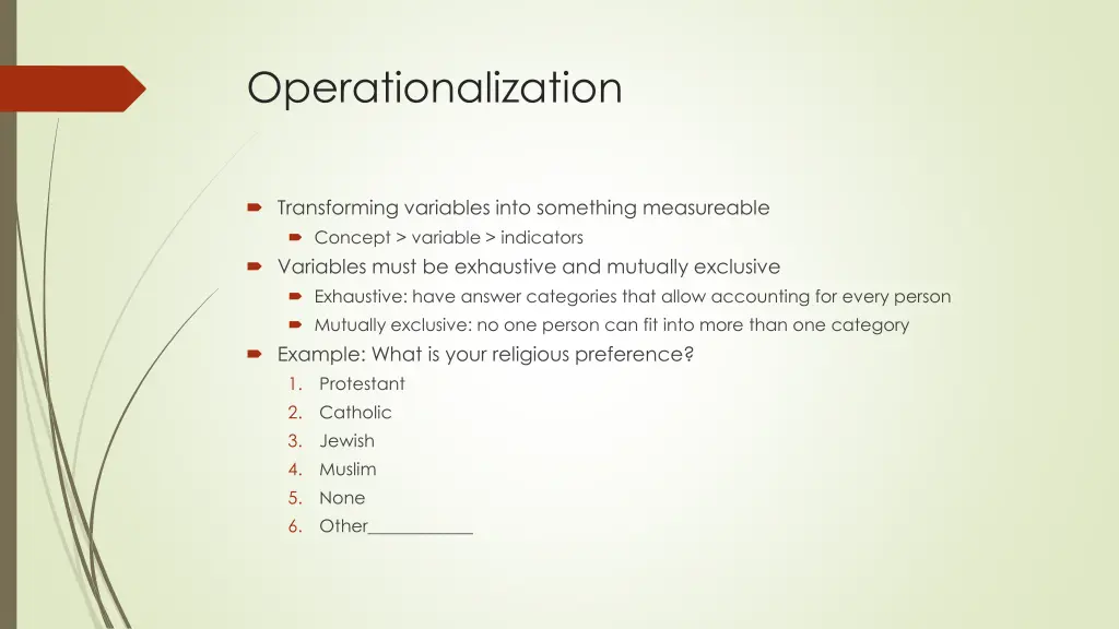 operationalization
