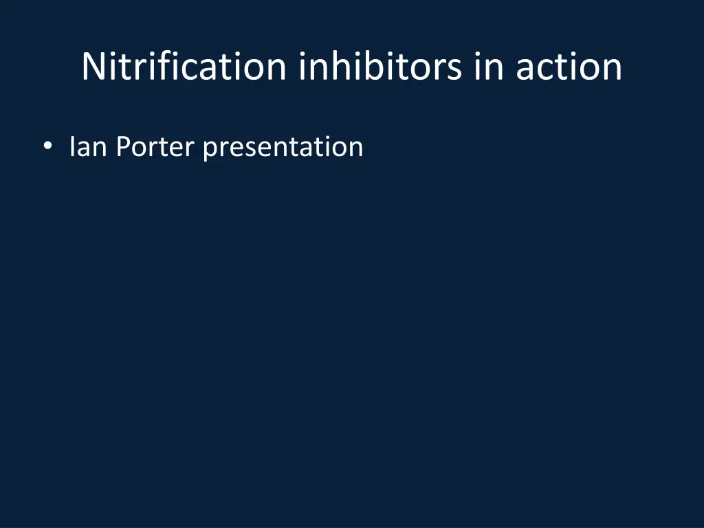 nitrification inhibitors in action