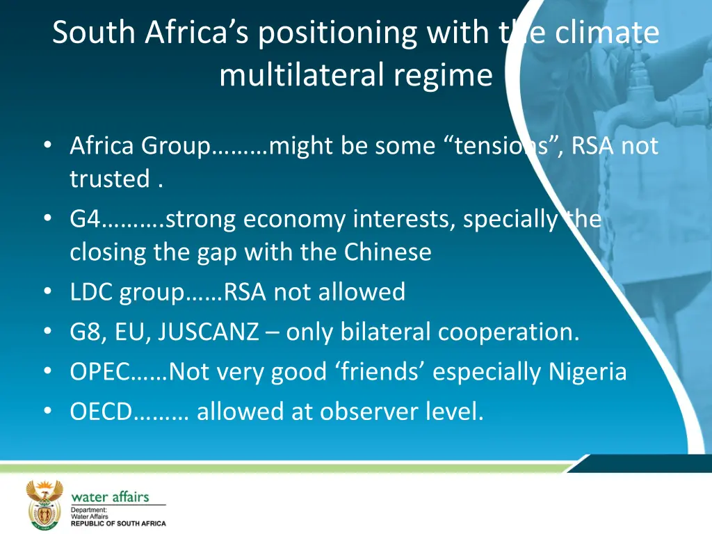 south africa s positioning with the climate