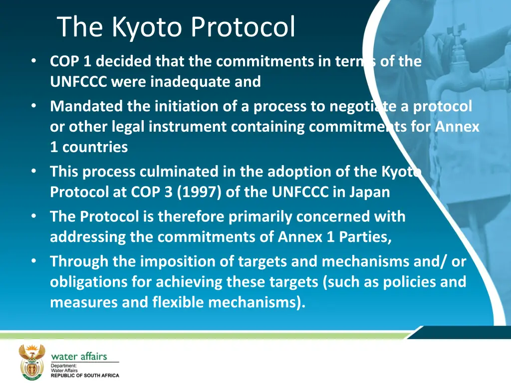 the kyoto protocol cop 1 decided that