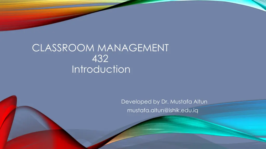 classroom management 432 introduction