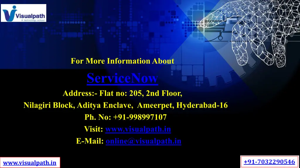 for more information about servicenow address