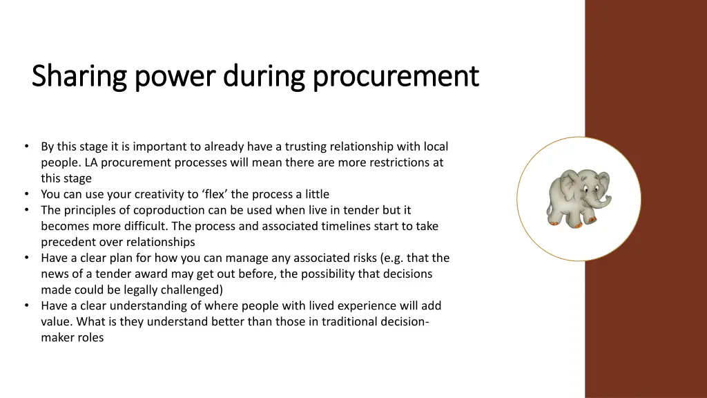 sharing power during procurement sharing power