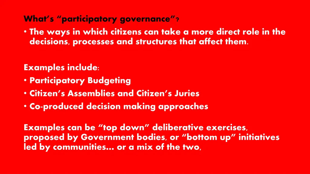 what s participatory governance the ways in which