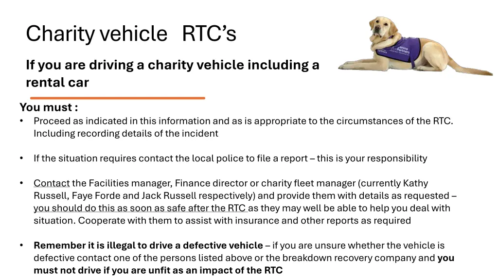 charity vehicle rtc s