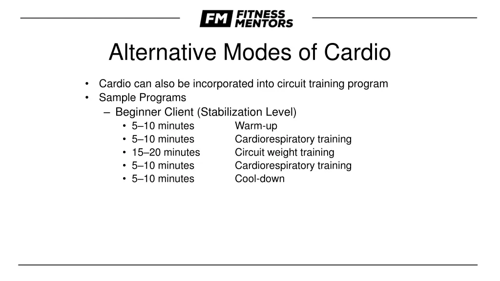 alternative modes of cardio