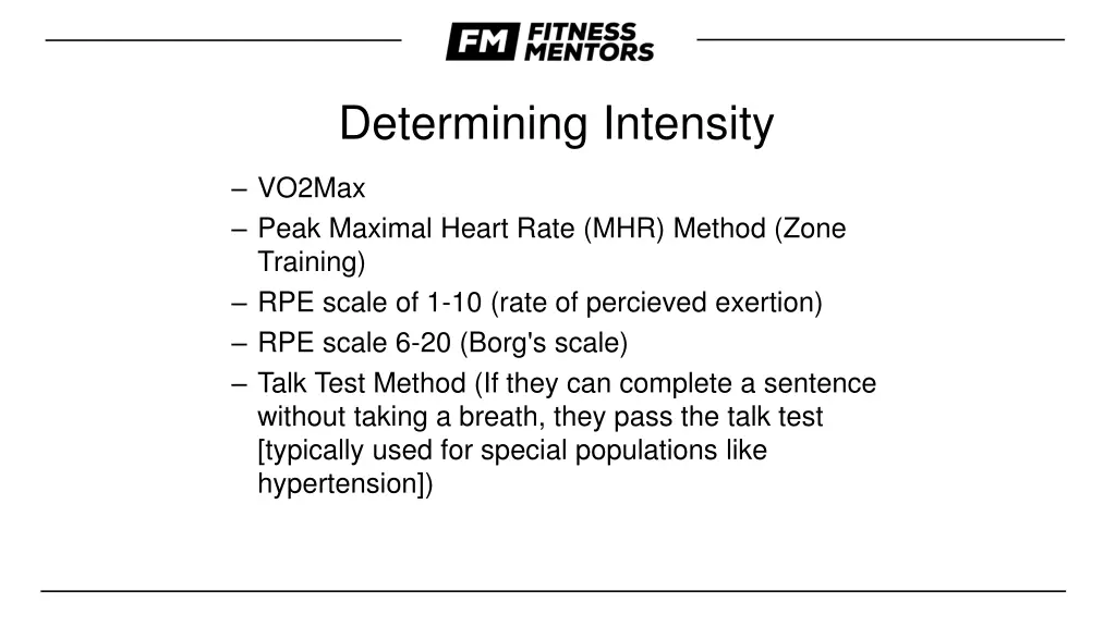 determining intensity