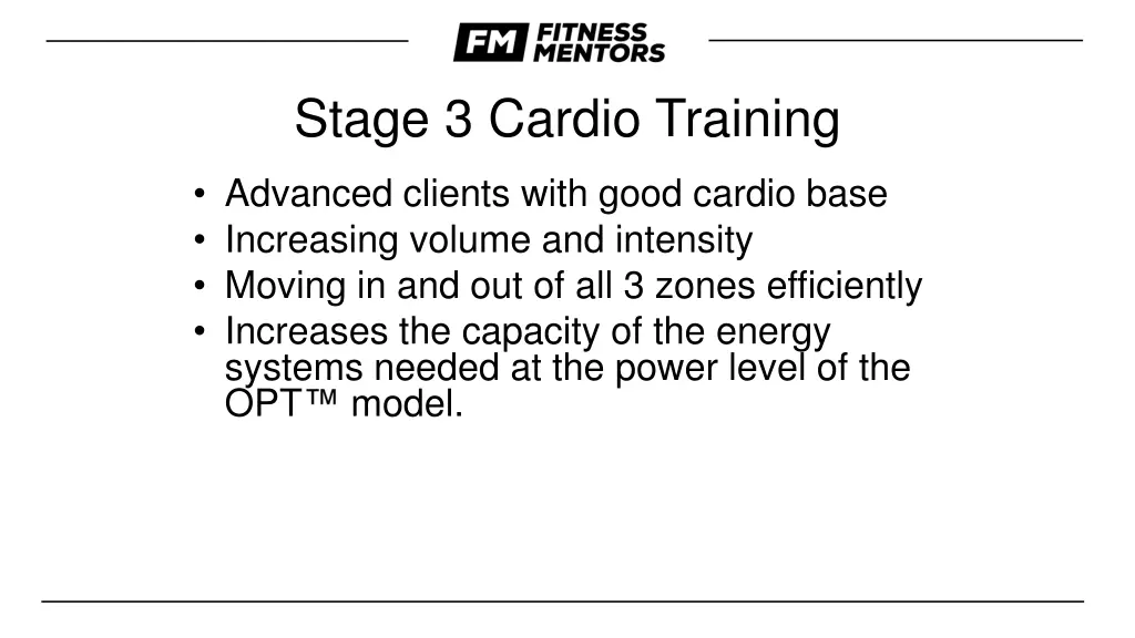 stage 3 cardio training