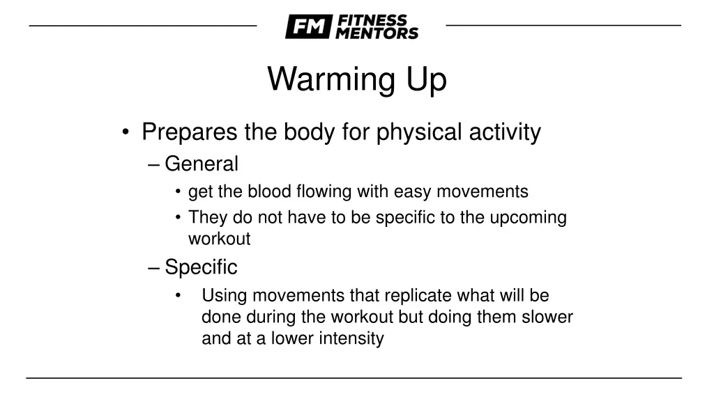 warming up