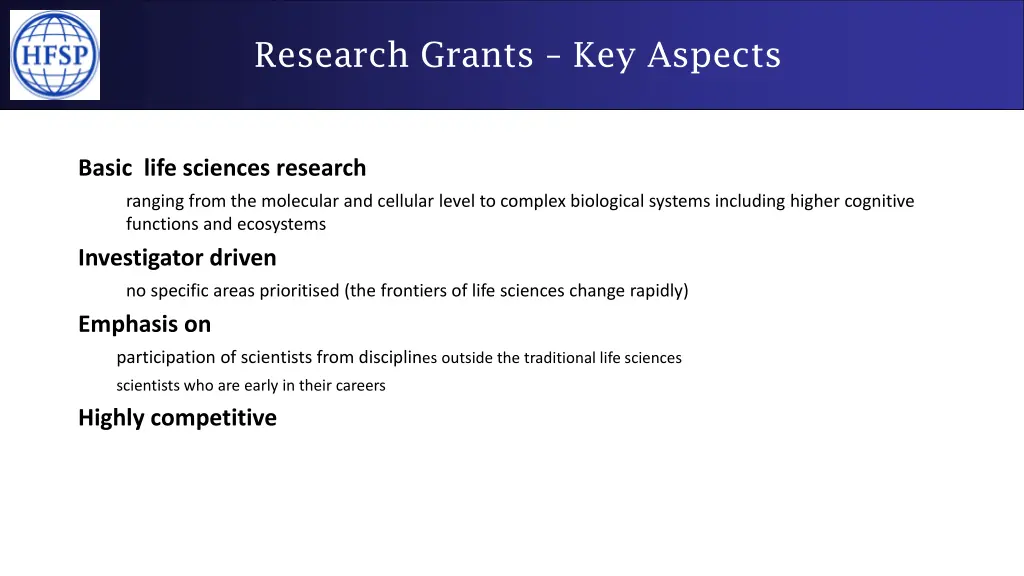 research grants key aspects 1