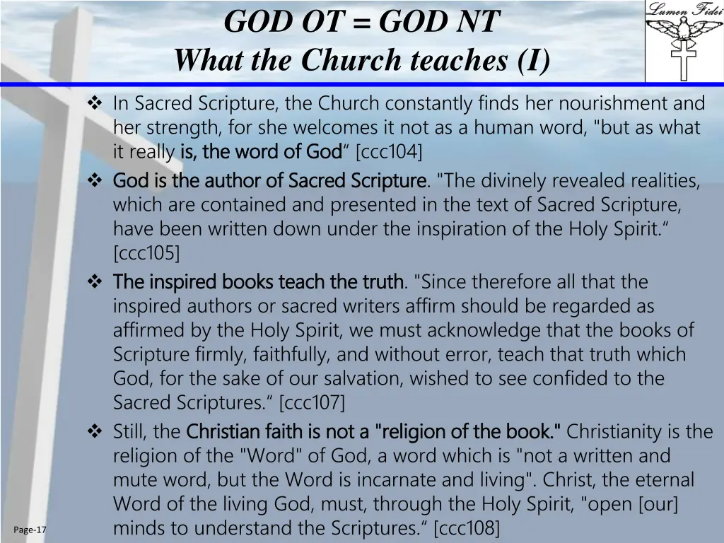 god ot god nt what the church teaches i