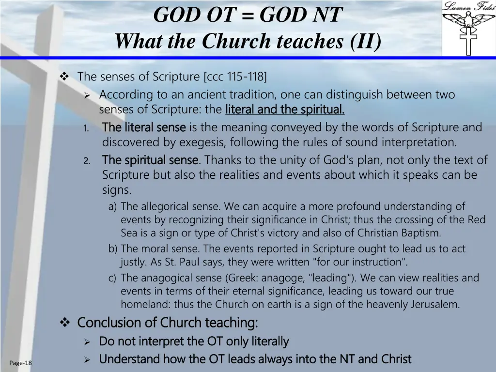 god ot god nt what the church teaches ii