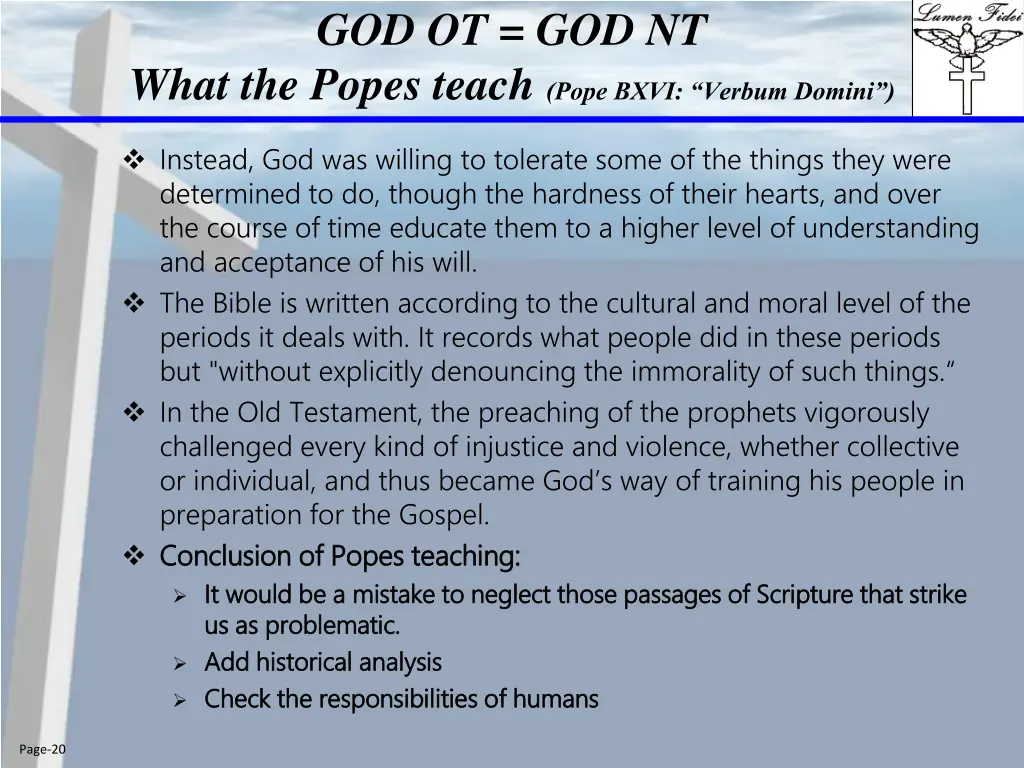 god ot god nt what the popes teach pope bxvi 1
