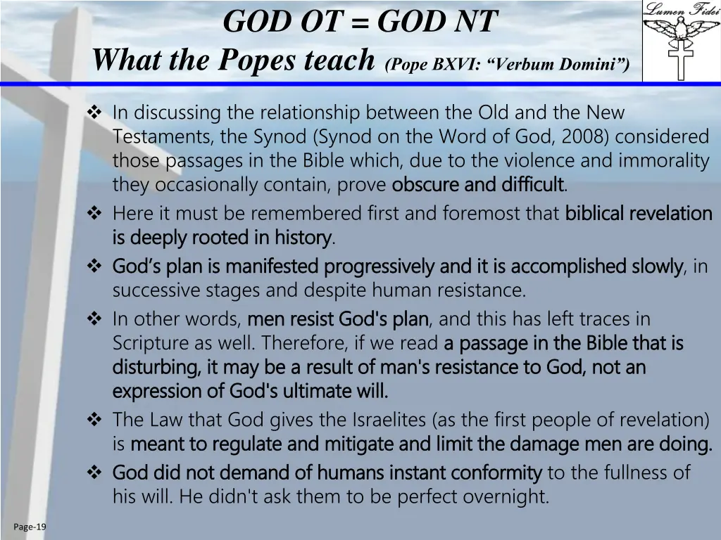 god ot god nt what the popes teach pope bxvi