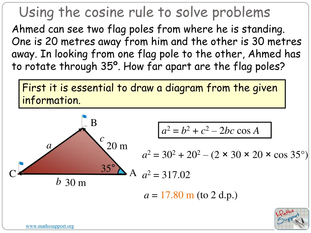 using the cosine rule to solve problems ahmed