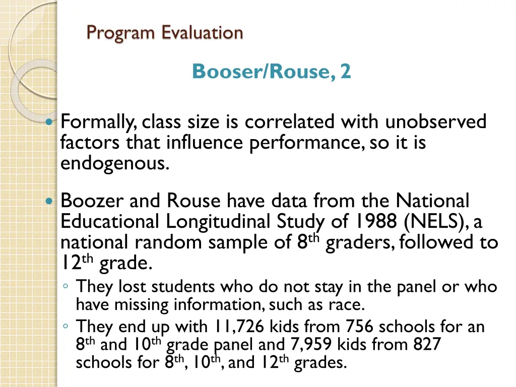 program evaluation 31