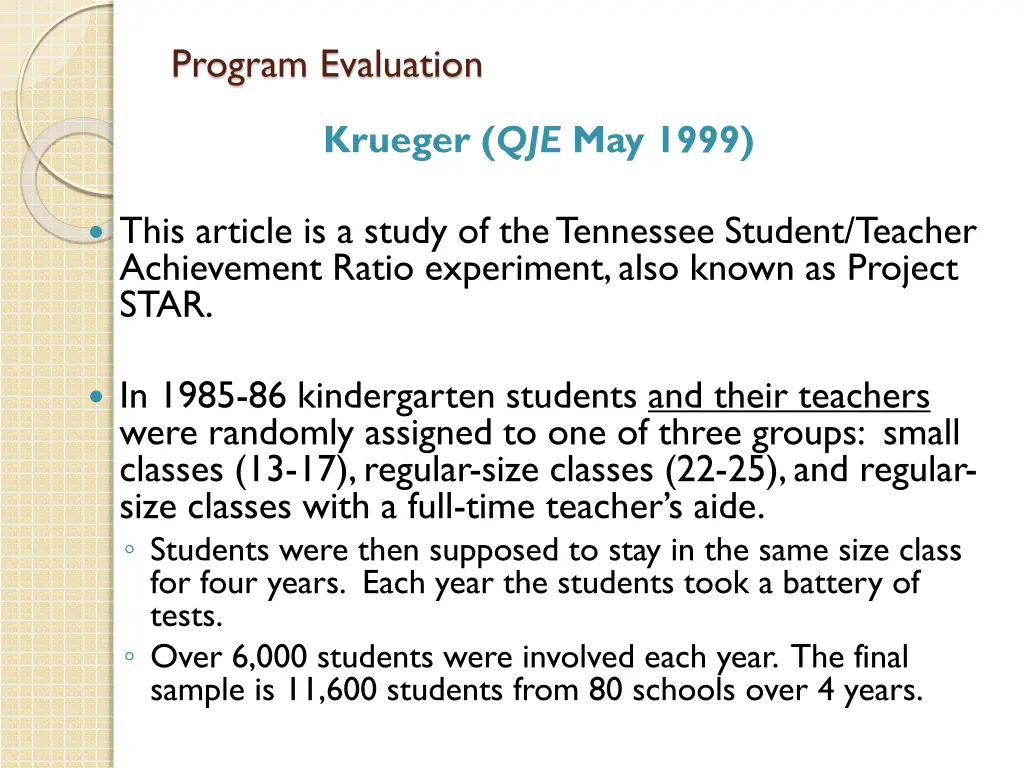 program evaluation 34