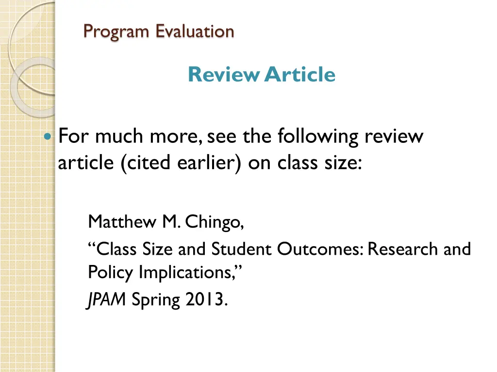 program evaluation 40