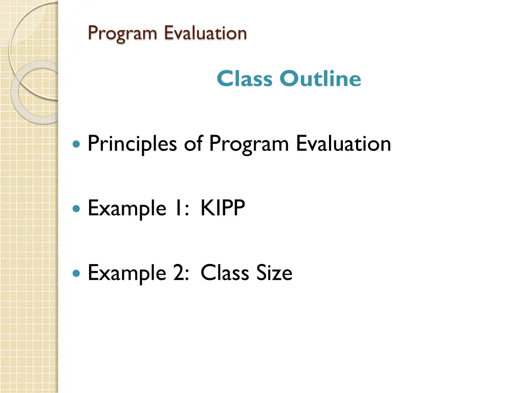 program evaluation