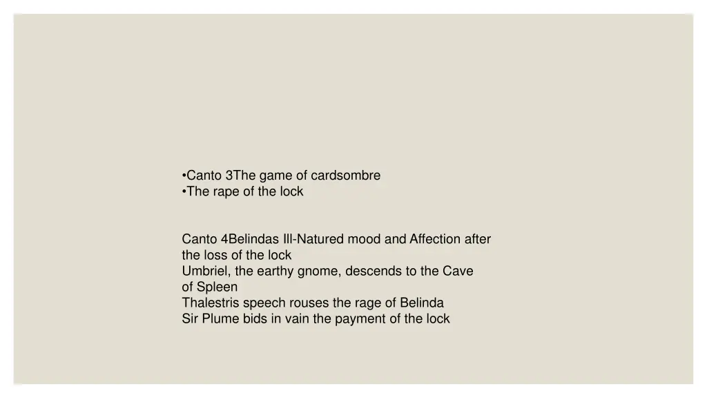 canto 3the game of cardsombre the rape of the lock