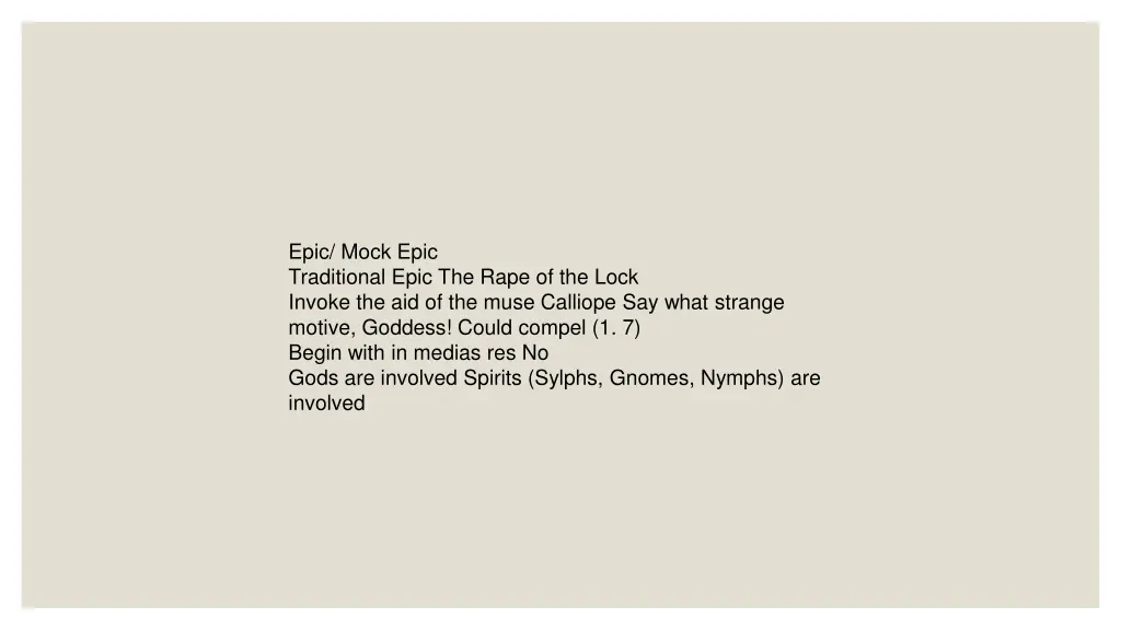 epic mock epic traditional epic the rape