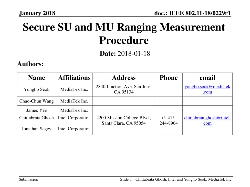 january 2018 secure su and mu ranging measurement