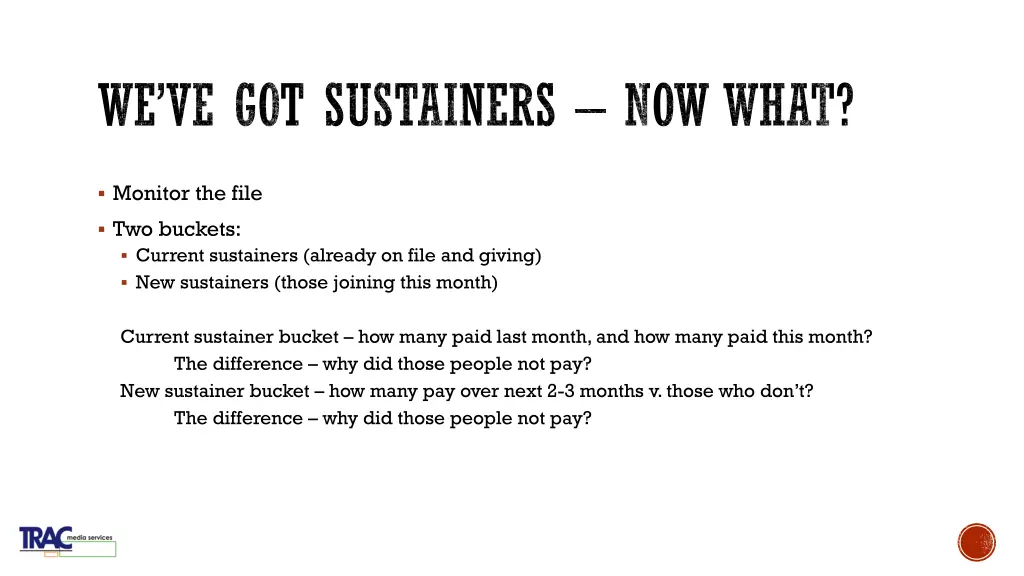 we ve got sustainers now what