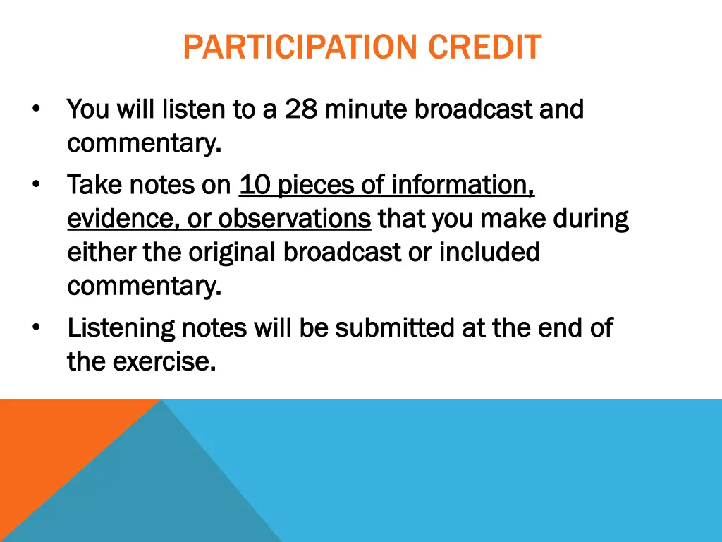 participation credit