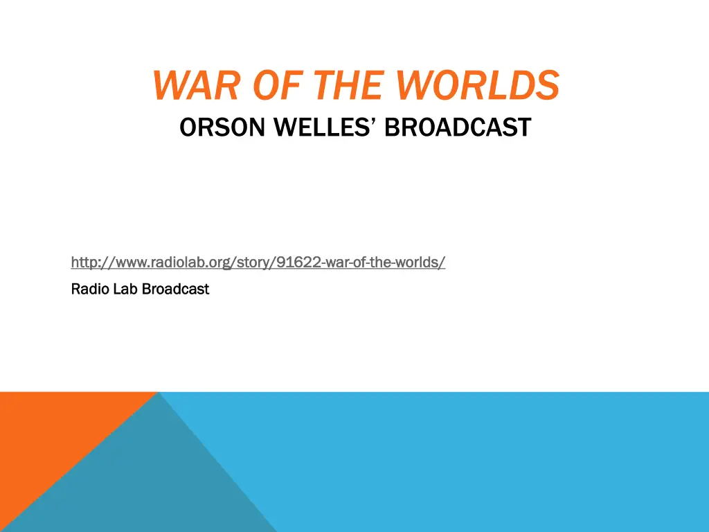 war of the worlds orson welles broadcast