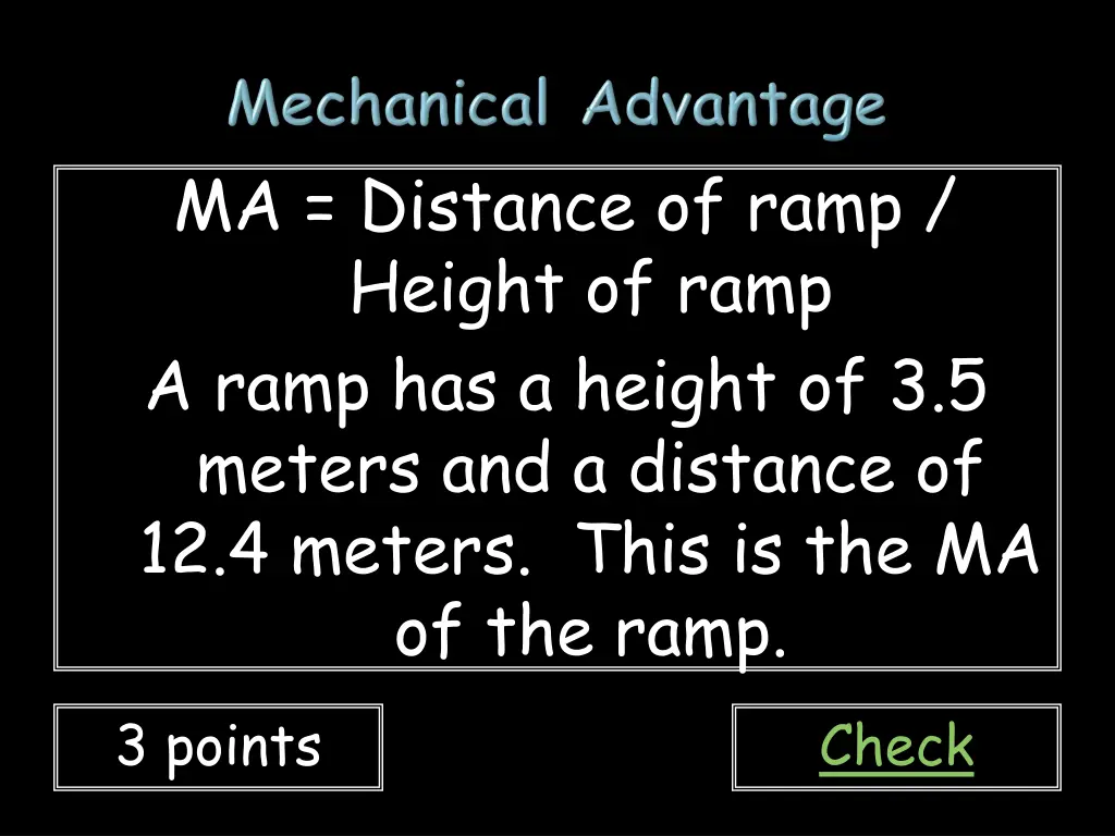 ma distance of ramp height of ramp a ramp