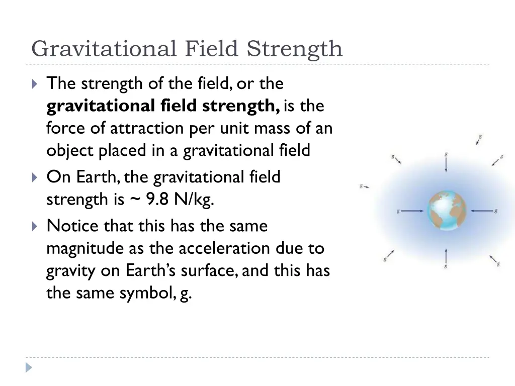 gravitational field strength