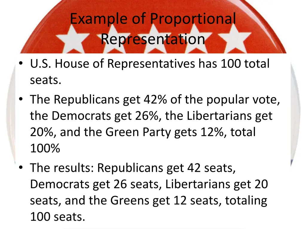 example of proportional representation