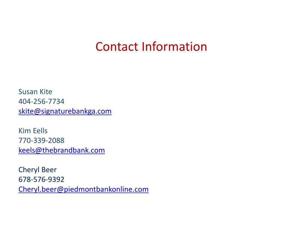 contact information