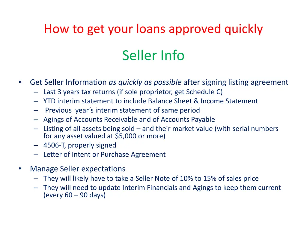 how to get your loans approved quickly