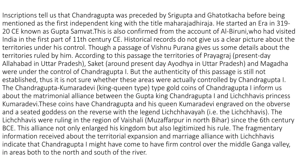 inscriptions tell us that chandragupta