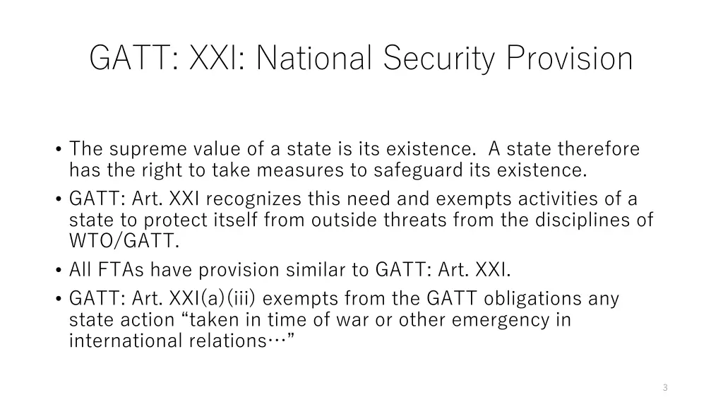 gatt xxi national security provision